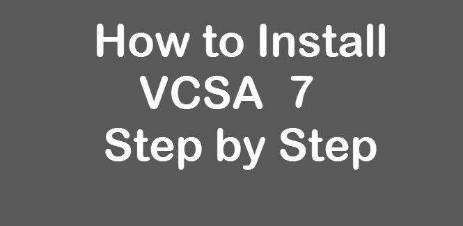vSphere 7.0 install vCSA 7.0